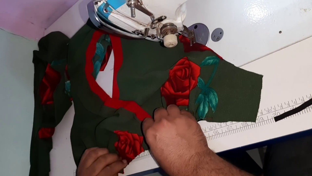 شرح فصال وخياطه موديل ابو لفه تطعيم مسطره فيزون مع كسرات بطريقه بسيطه