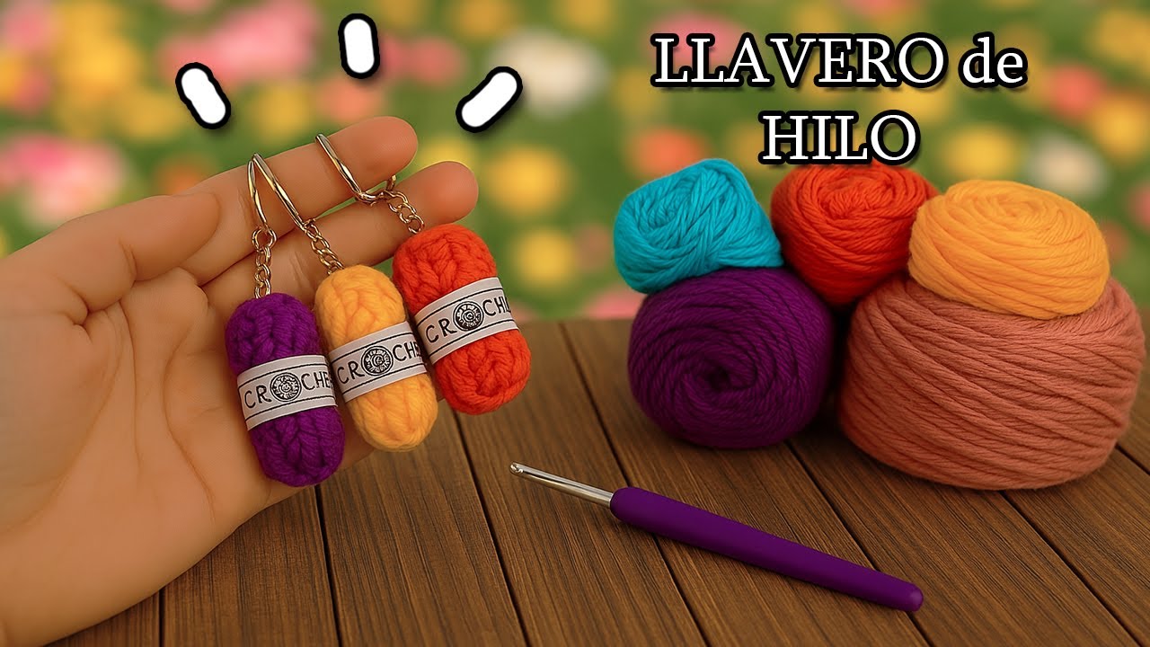 😍 Si amas el crochet, este llavero te va a derretir el corazón 🧶❤️LLAVERO MADEJA DE HILO
