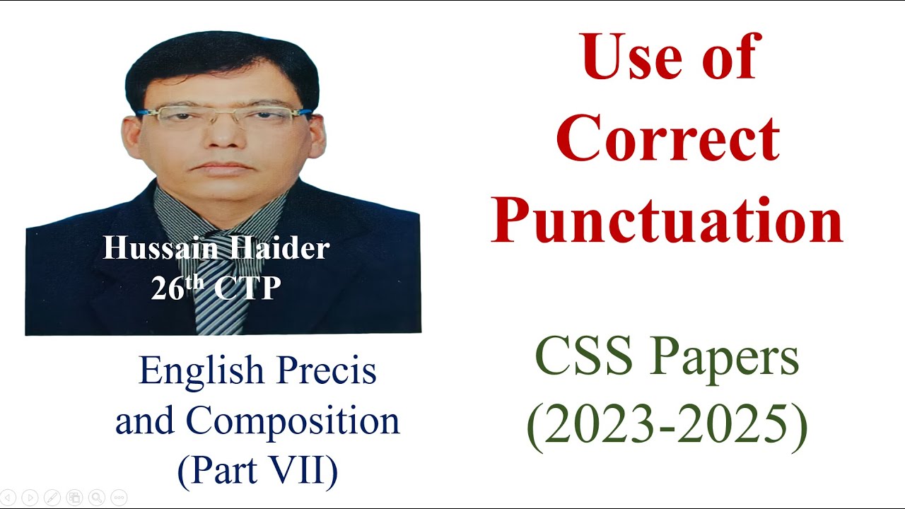 Using Correct Punctuation Marks [CSS English Precis and Composition]