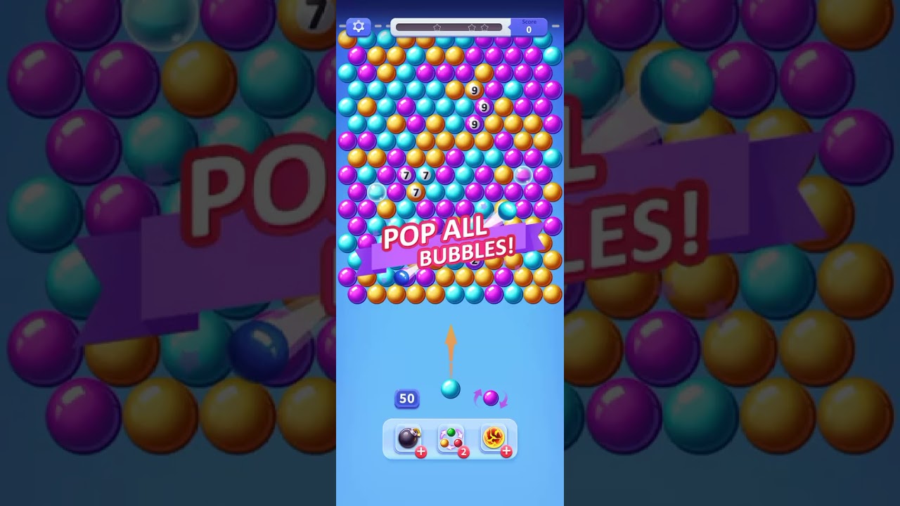 Shoot bubbles game 247 to 251 level finish in one time 