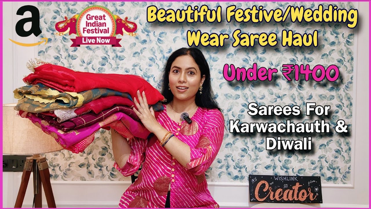 Amazon Festive Saree Haul | Sarees For Karwachauth & Diwali | Amazon Great Indian Festival Sale Haul