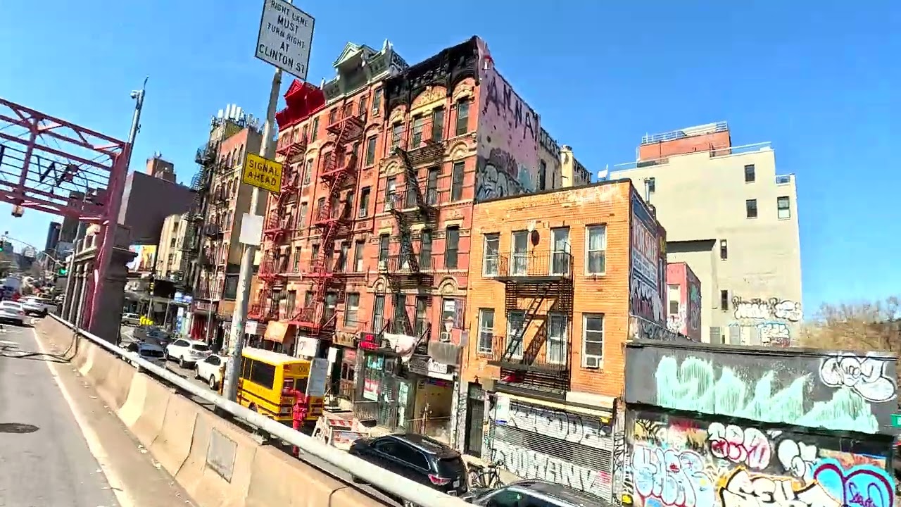 4K New York NYC ASMR Manhattan Baruch Houses Drive Projects Alphabet City Lower East Side LES
