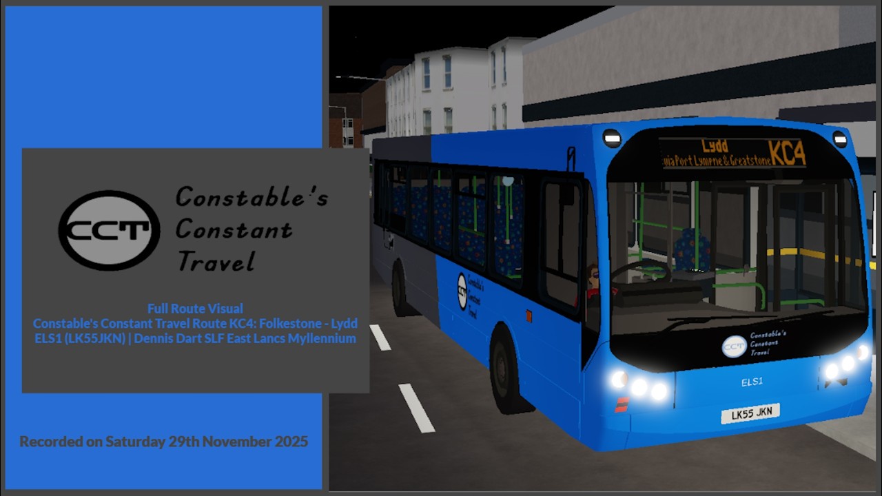 Full Route Visual | Constable's Constant Travel Route KC4: Folkestone - Lydd | ELS1 (LK55JKN)