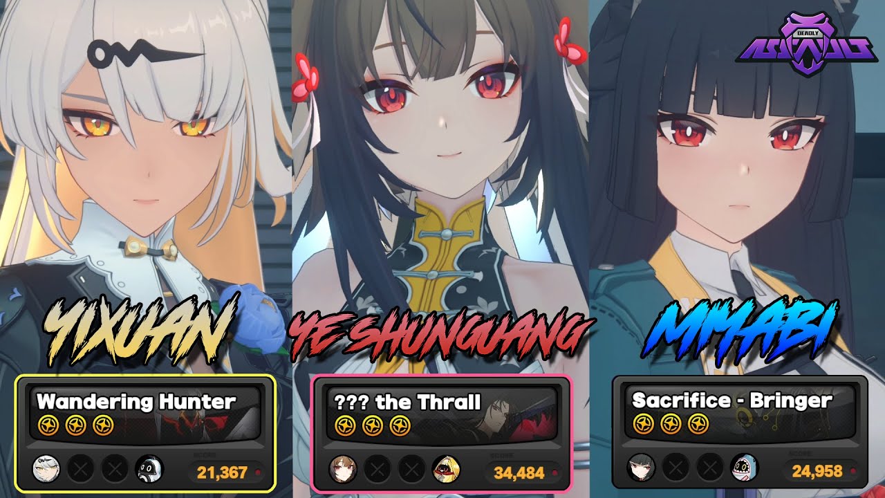 Zenless Zone Zero: Deadly Assault 3 Characters Only Full Clear Showcase! Yixuan & Miyabi & Ye Shungu