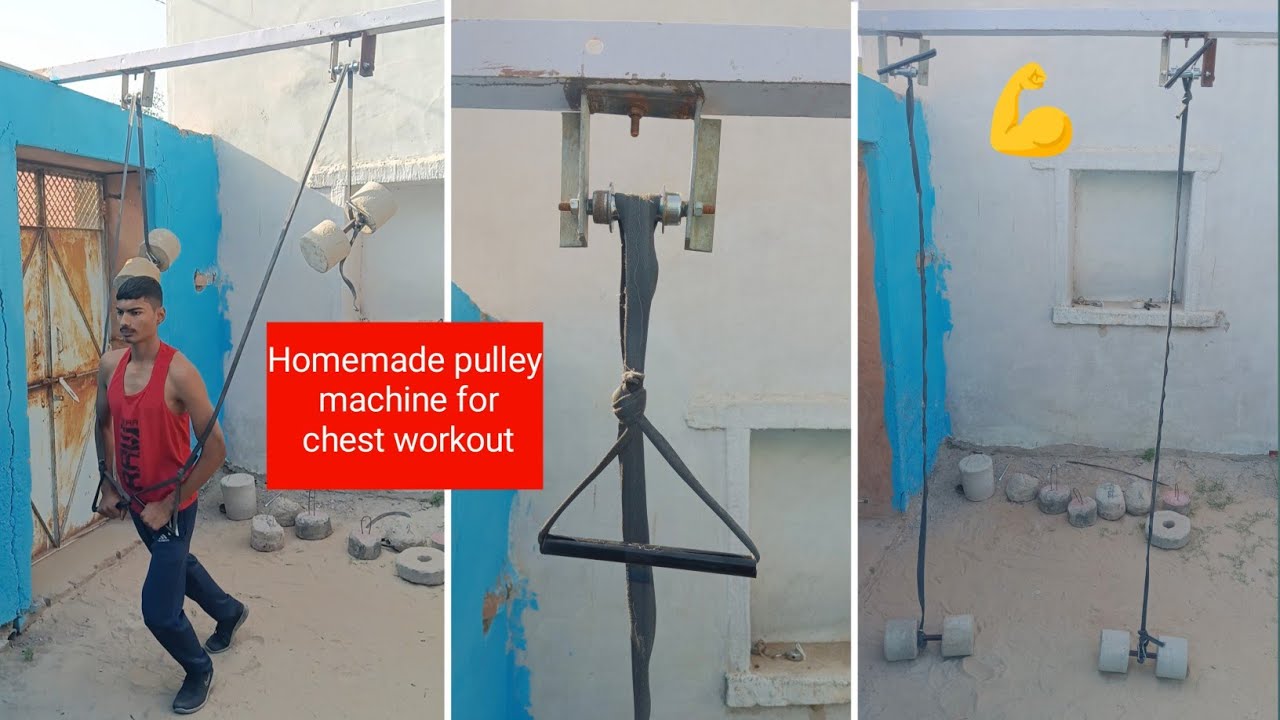 Homemade pulley machine for chest workout | pulley machine kaise banaye |