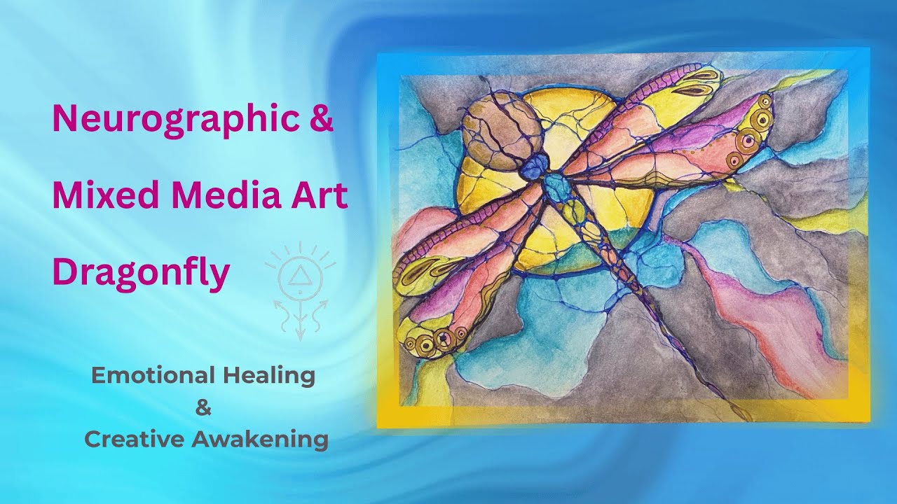 Neurographic Art with Dragonfly Symbolism | Mixed Media for Emotional Healing & Creative Awakening