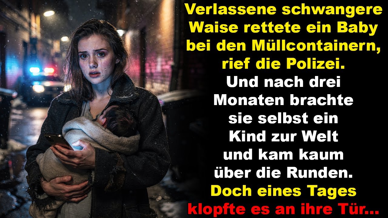 Schwangere Waise rettete ein Baby bei den Müllcontainern und rief die Polizei … Drei Monate später …