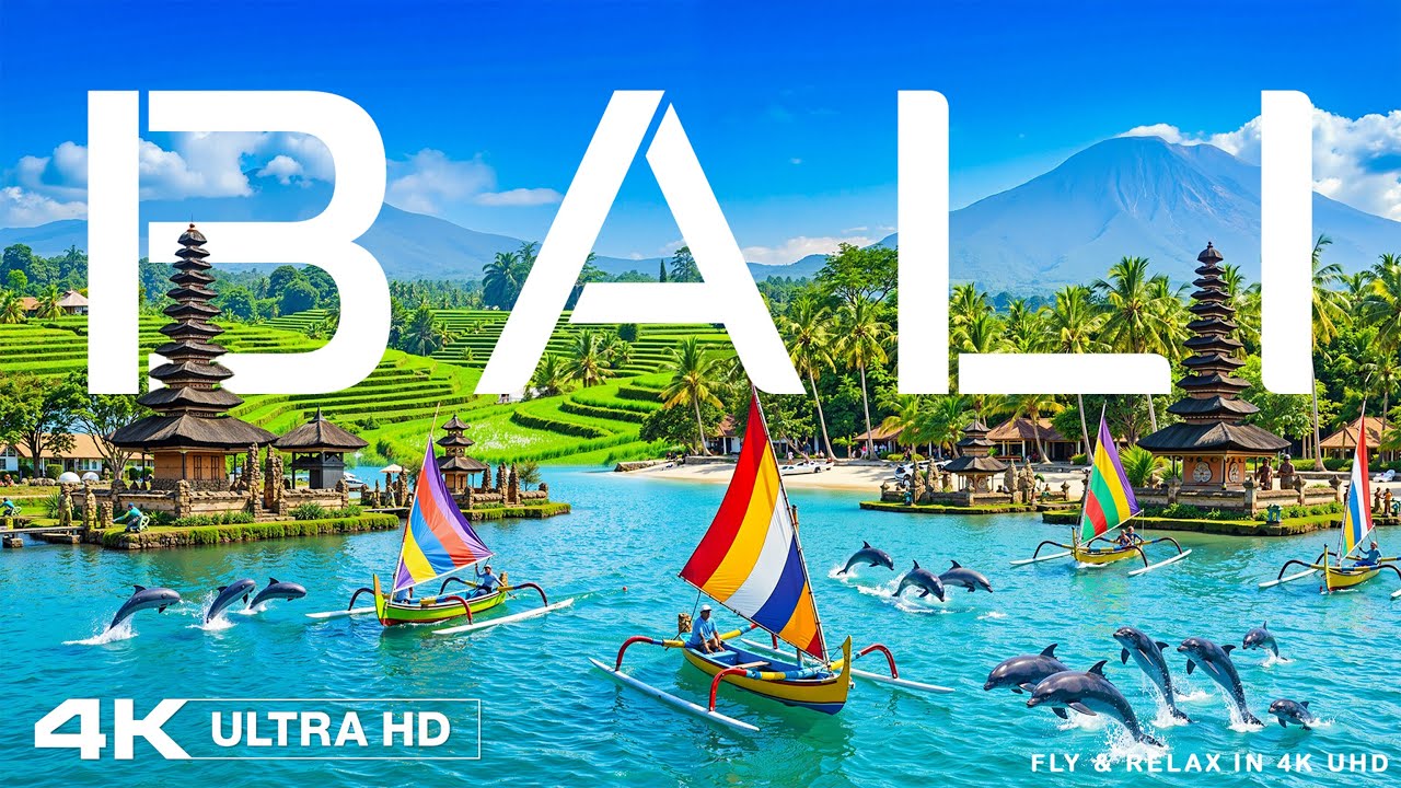 Бали, Индонезия 4K 🇮🇩 Самый известный остров в мире | Пляжи и храмы в джунглях