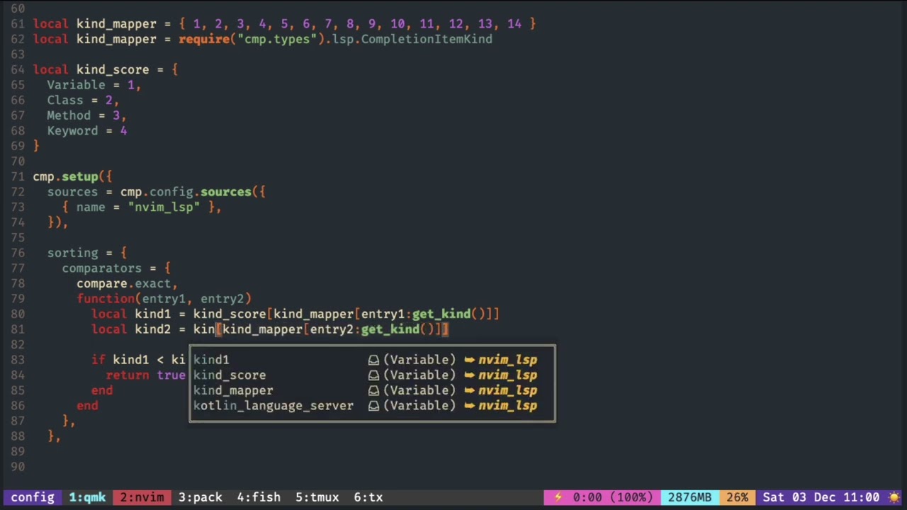 nvim cmp sorting #2.2 change the order of LSP kind [ Error fix ]