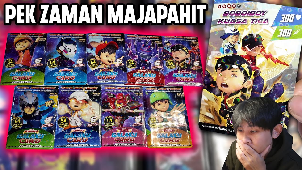 SATU KARTU TIGA KUASA SEKALIGUS! AKU BUKA PEK PERTAMA ZAMAN MAJAPAHIT MONSTA GALAXY CARD BOBOIBOY