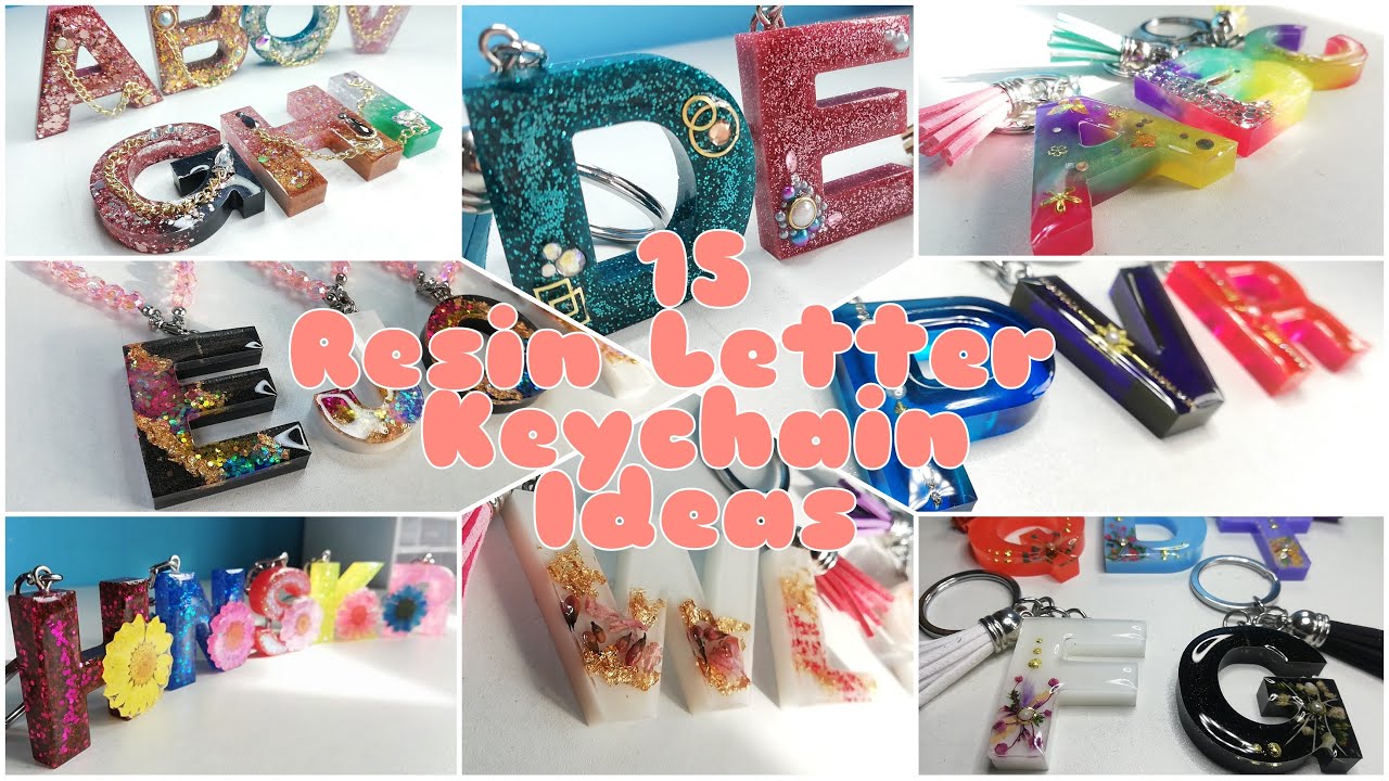 15 RESIN LETTER KEYCHAIN IDEAS! | 100th Video | COMPILATION VIDEO| RESIN CRAFTS 101 | TIKTOKSMALLBIZ