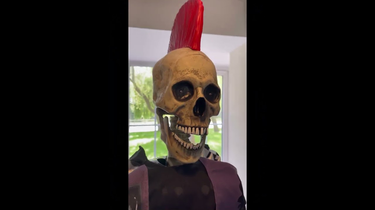 Halloween review and build of Costco’s animated punk skeleton