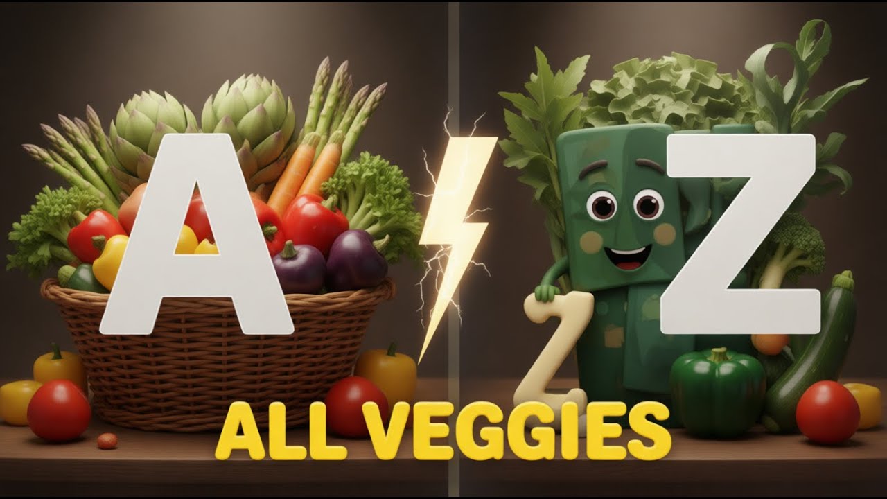 Learn A to Z Vegetables | Kids Educational Video | Alphabet Learning