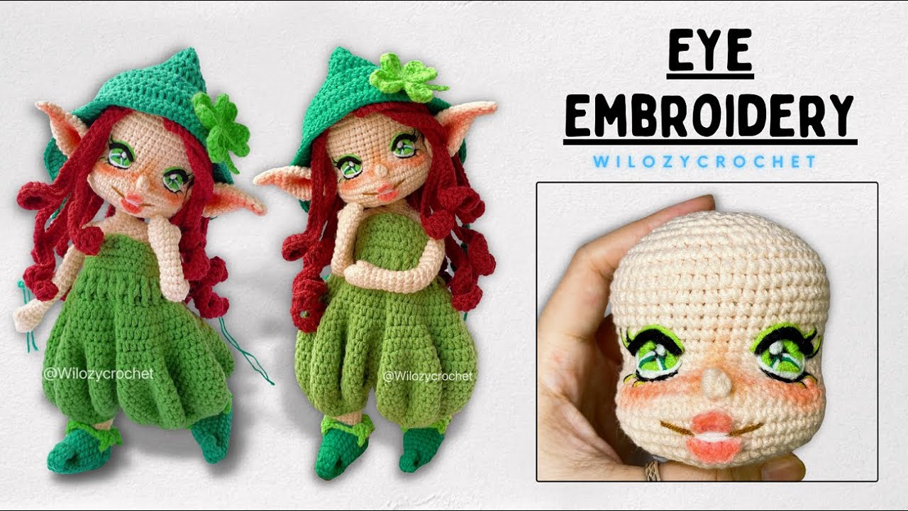How To Make Eye embroidery on crochet doll - Wilozy Crochet
