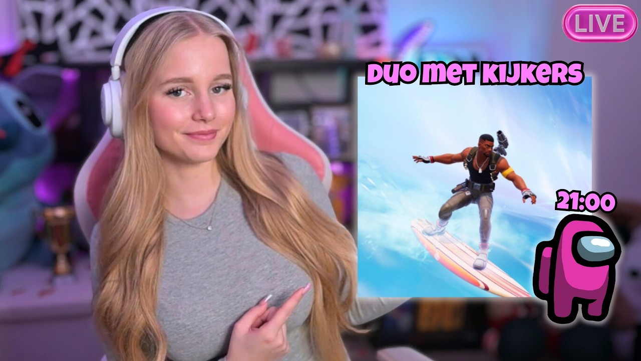 🔴 FORTNITE DUO MET KIJKERS 🔫(21:00 AMONG US) | Sandy Denice Livestream NL/BE