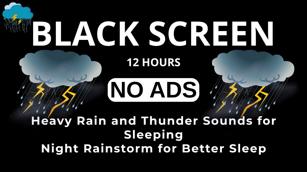 🔴 Rain & Thunder Sounds for Sleeping 24/7 | Black Screen, Thunderstorm, White Noise, Stress Relief