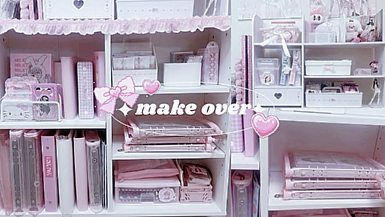 オタクの可愛い小物収納、紹介します🎀/desksetup/roommakeover /オタク部屋/トレカ紹介/収納動画/ピンク系統