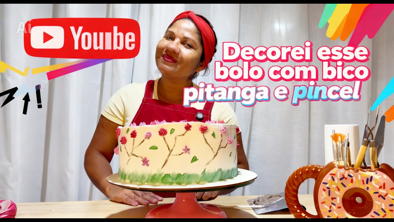 DECORAÇÃO FACIL DE BOLO COM BICO PITANGA