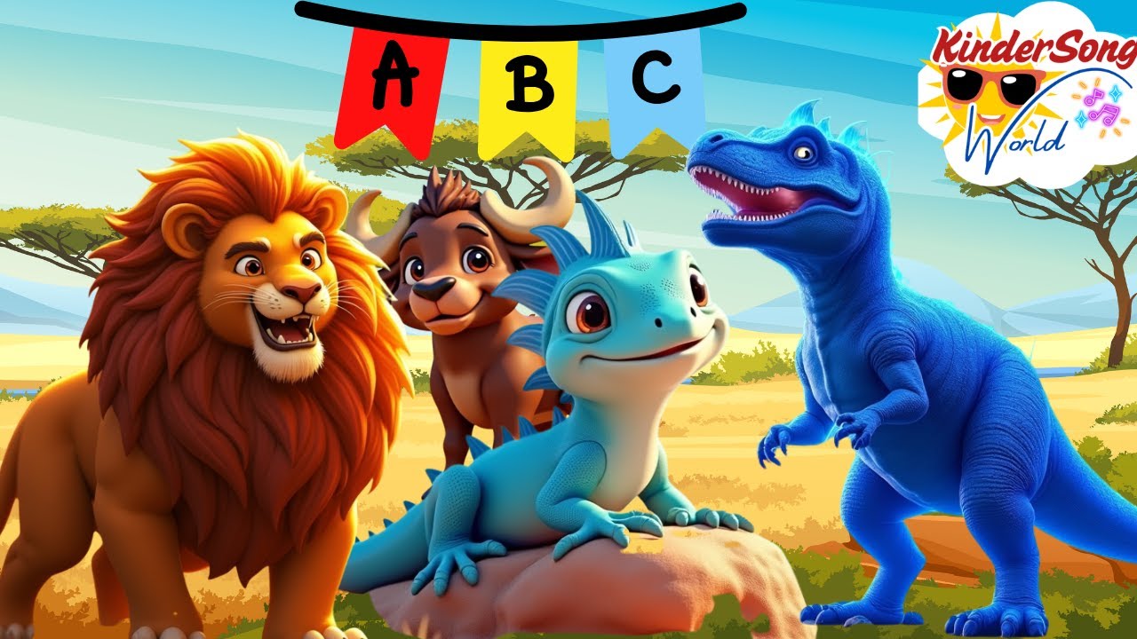 A-Z Animal Song Compilation 🌈 |color song| Safari, Dino & Ice Age Adventures by KinderSong World