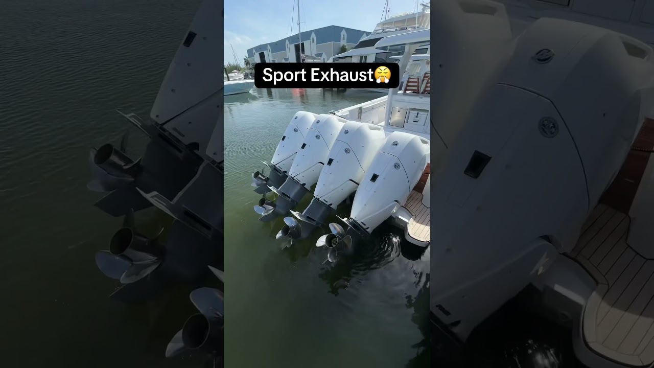 Normal exhaust bs sport exhaust on the wildly popular Mercury 400 V10 outboard