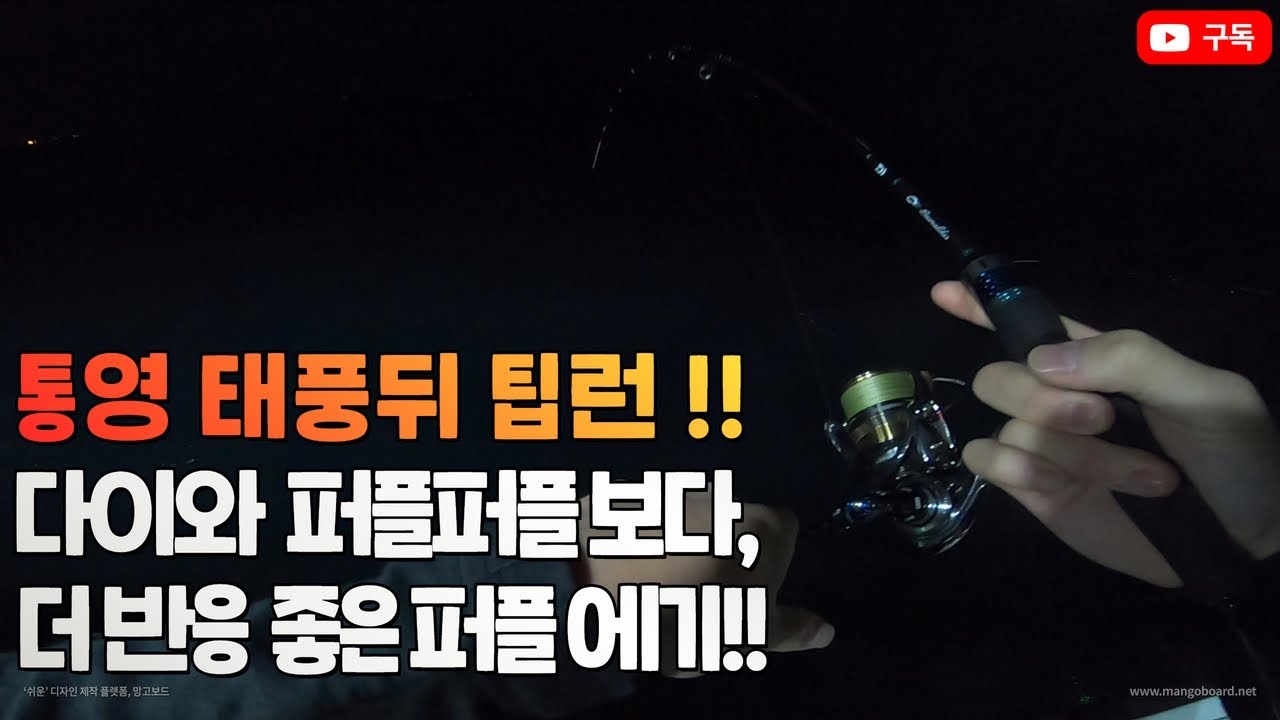 [마린95] 팁런 !! 다이와 퍼플 보다 반응좋은 퍼플에기?!(feat. 통영 유담호)