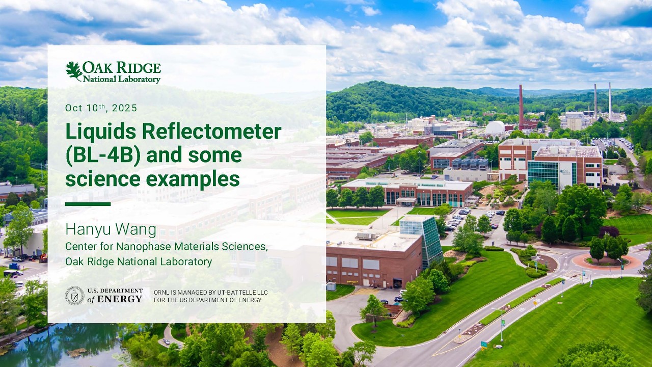 Liquids Reflectometer (BL-4B) and Some Science Examples | NNSS 2025 at ORNL