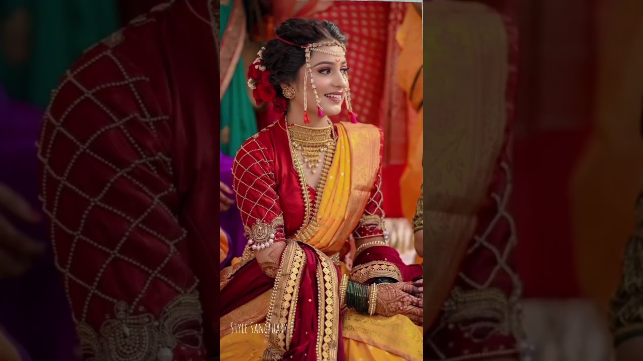 Maharashtrian bridal look #bride #marathi #maharashtrian #navri #wedding #viral #trending #ytshorts