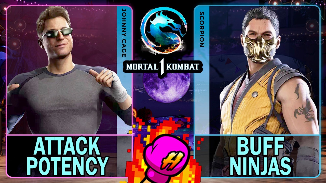 MK1 Attack Potency (JOHNNY CAGE) VS Buff Ninjas (SCORPION)🥊Mortal Kombat 1🥊4K 60ᶠᵖˢ