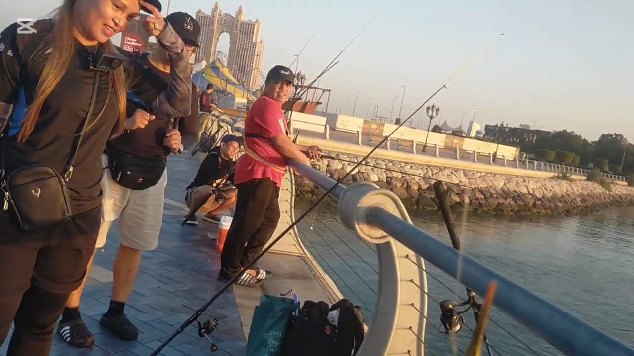 Gaming bacoco white seabream and nidle fish batalay marina bridge abudhabi city UAE fishing 