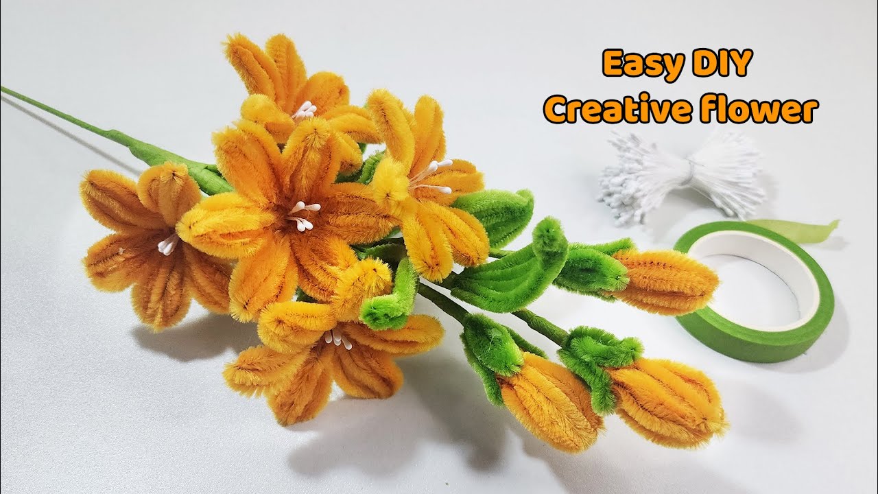 DIY Pipe Cleaner Flower 🌼 | Easy Handmade Flower Craft  | Handcraft Sreyneang #creative