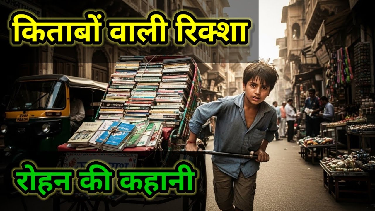 किताबों वाली रिक्शा | एक लड़के  की कहानी जिसका नाम रोहन था | 🔥 Motivational story in hindi kahani 