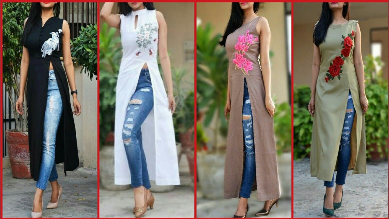 Top Class Stylish And Trendy Designer Side Slit Casual Kurti Design For Girls