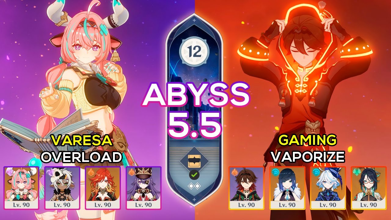 C0 Varesa Overload & C6 Gaming Vaporize | Spiral Abyss 5.5 | Genshin Impact