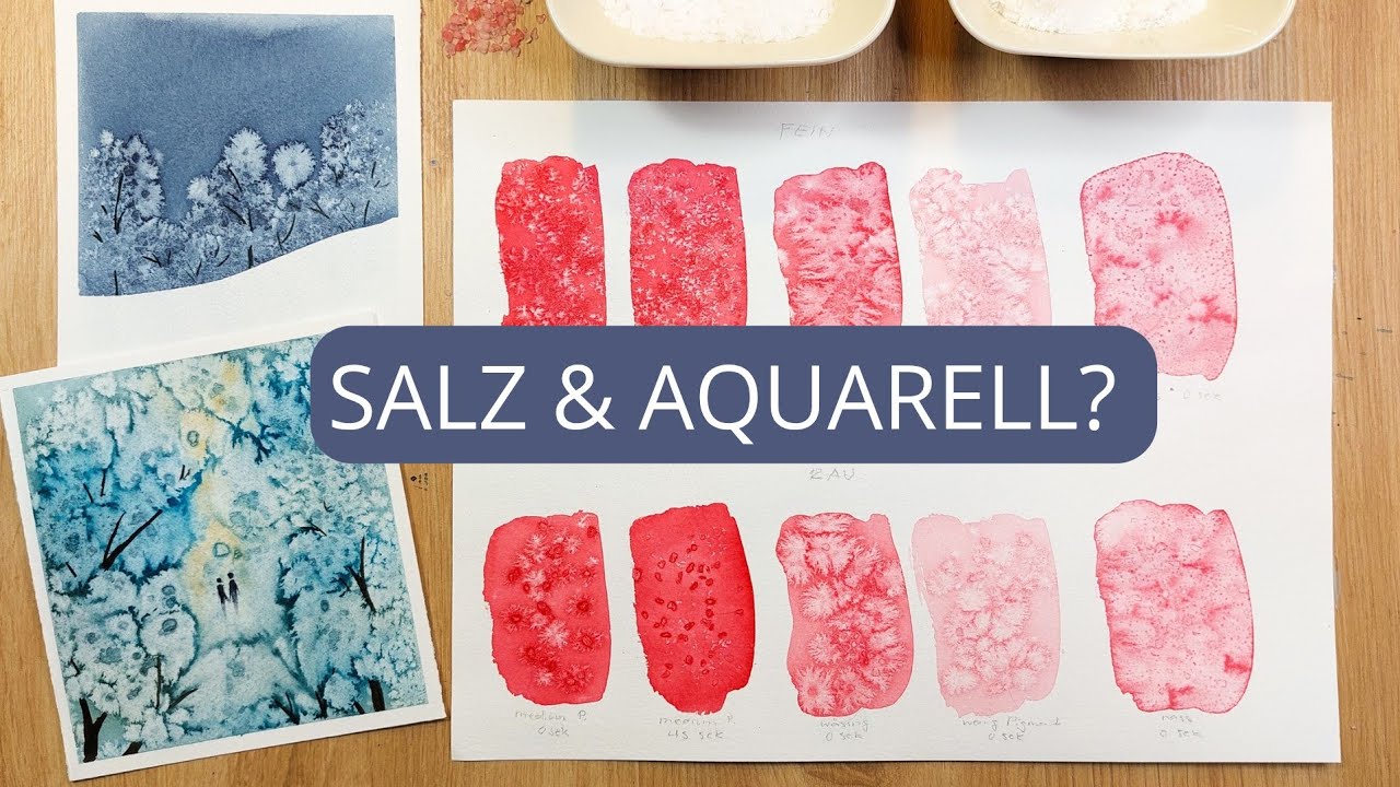Einfacher Aquarell Effekt für Anfänger | Malen mit Salz