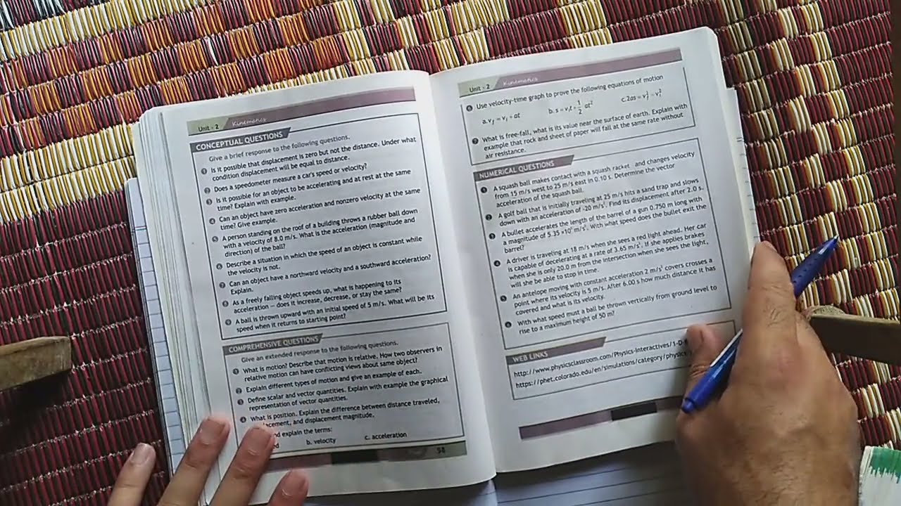 Physics Grade #9 Unit #2 Kinematics Numerical Problems Solved KPK Textbook