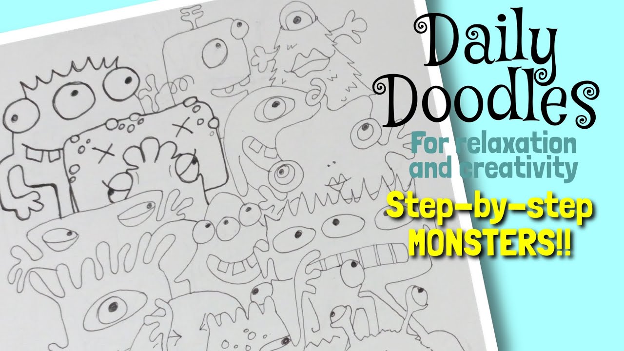 Daily Doodles 2026 || Week Five || M is for Monsters!
