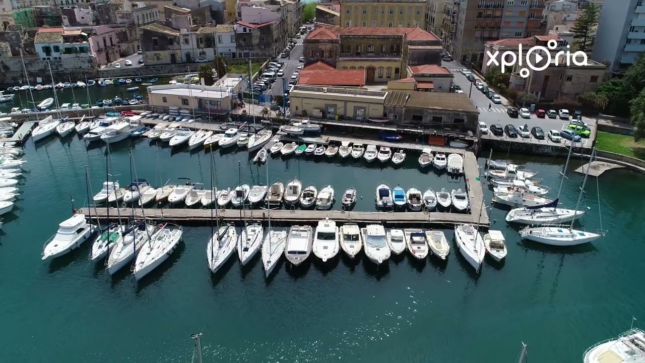 Porto di Siracusa, Sicily, Italy 2018.04 aerial video