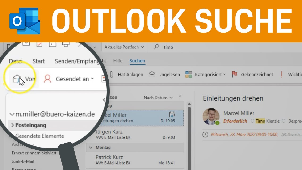 🔎 Outlook-Suchfunktion: Jede E-Mail in 10s finden!