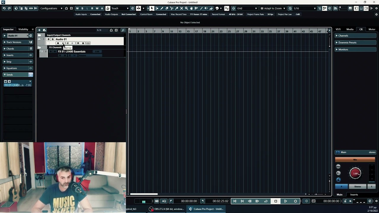 Ηχογράφηση με reverb χωρίς καθυστέρηση μέσω cubase