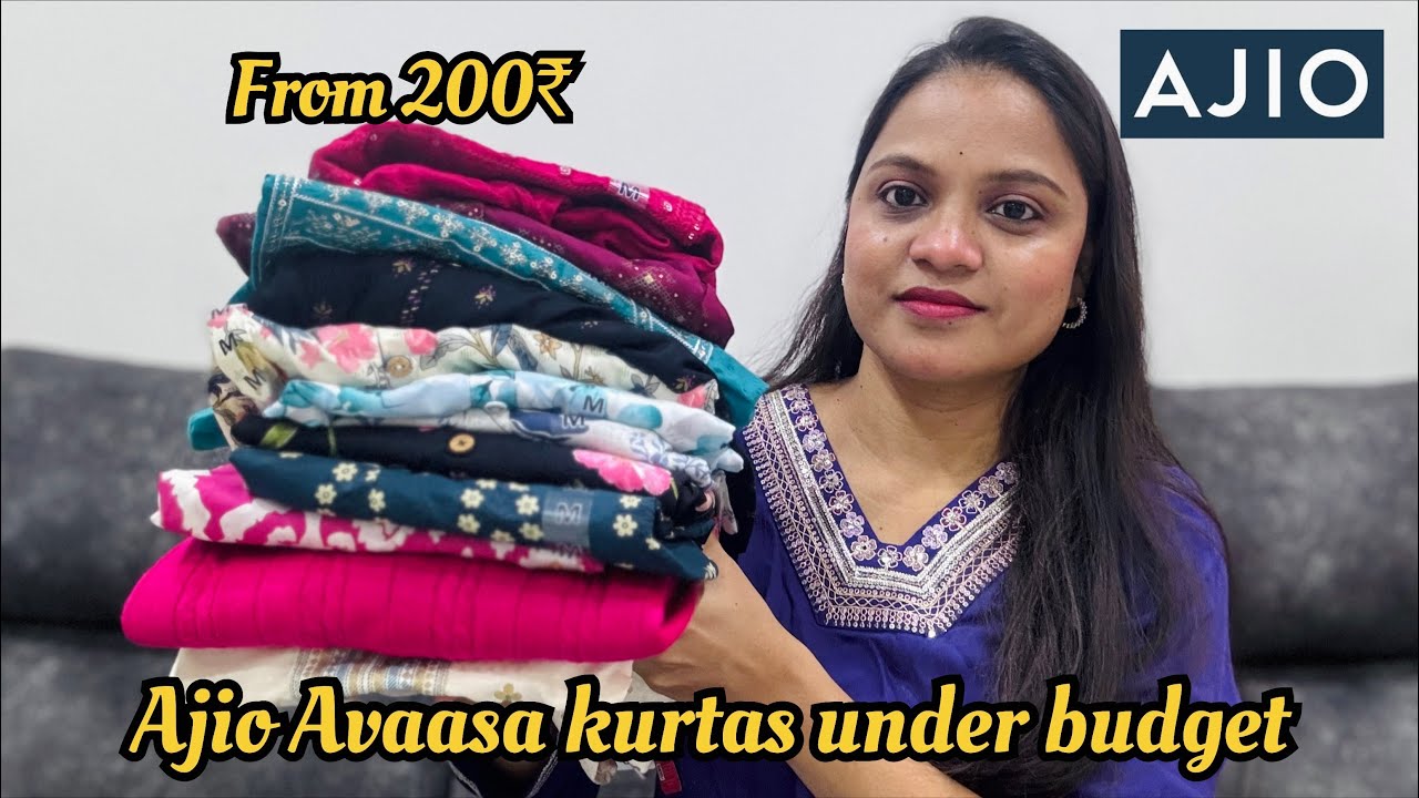 💕Ajio haul || Ajio affordable kurta haul  || Avaasa kurtas from 200₹ || college/office/daily wear💕