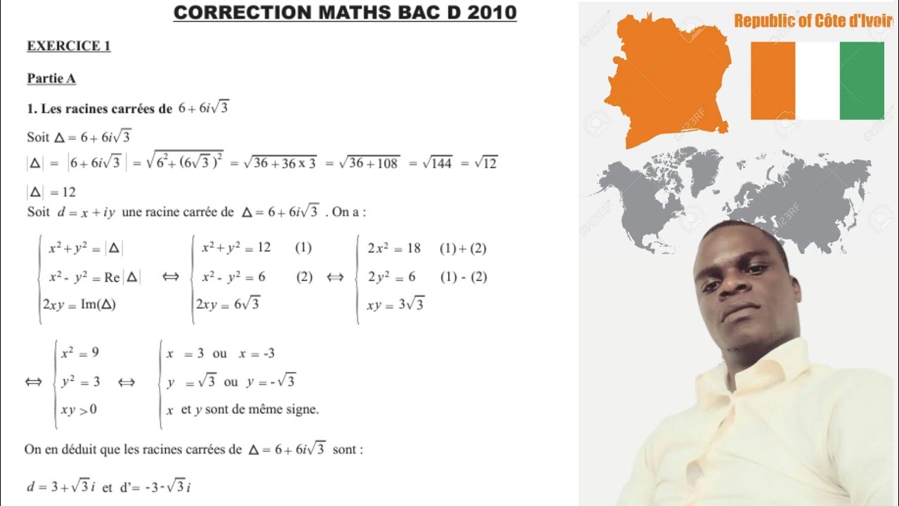 Nombres complexes: BAC 2010 -D _Racine carrée_Résolution d'équation-