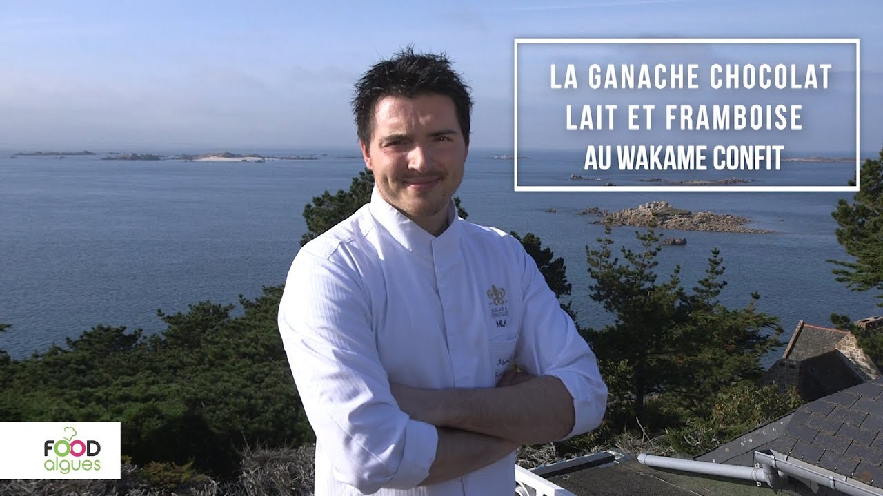 La ganache lait et framboise au Wakame confit