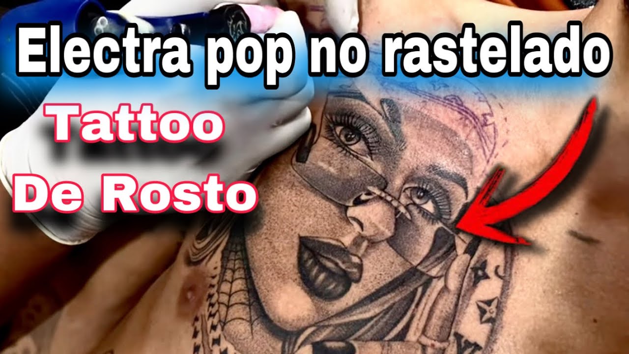 Tatuando um Rosto preto e Cinza com Electra Pop …