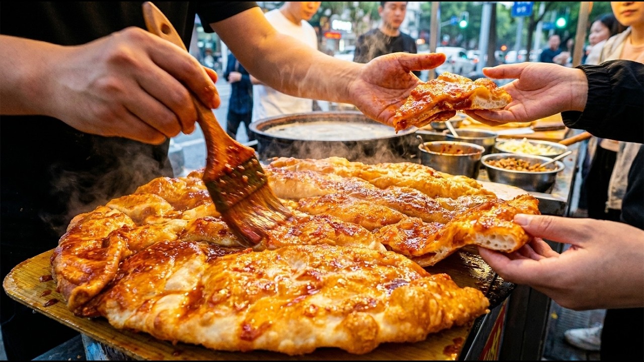 Master Chef's Secret Savory Sauce on a Giant Crispy Pancake! 🥞