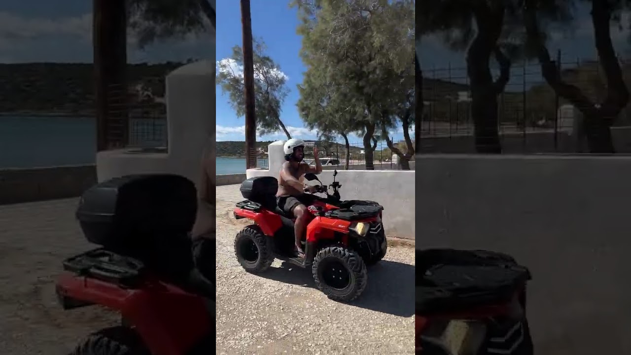 An ATV in Greece riding around the whole island.