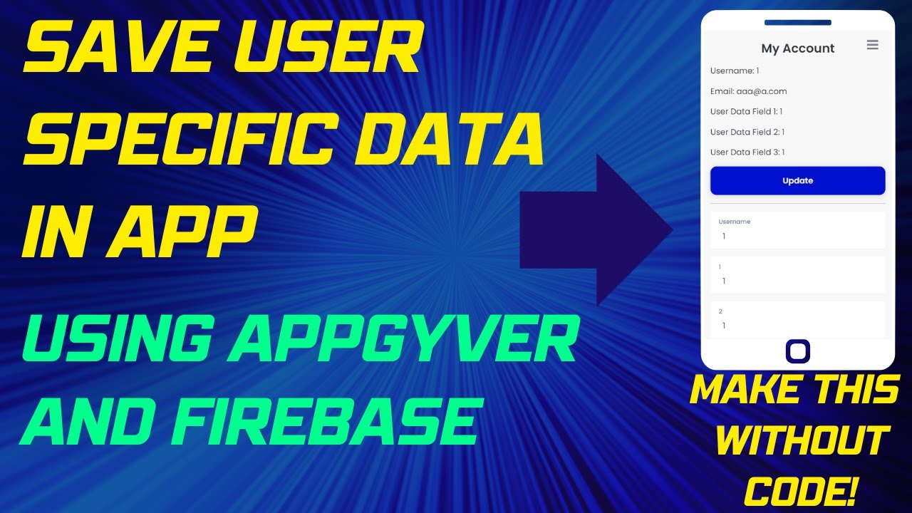 Сохраните пользовательские данные в вашем приложении — Appgyver и Firebase