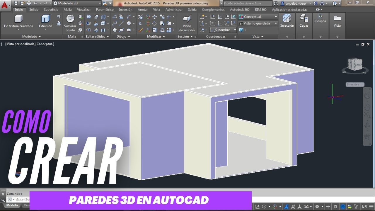 Como crear paredes 3D en AutoCAD