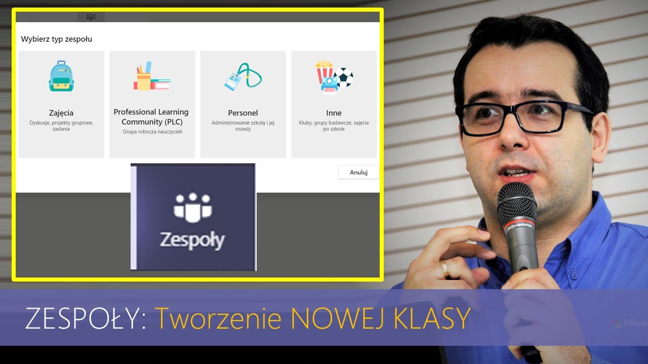 Jak stworzyć NOWY ZESP&Oacute;Ł / KLASĘ (nazwa, rodzaj, dodanie os&oacute;b)? [Teams - Zespoły / Klasy]