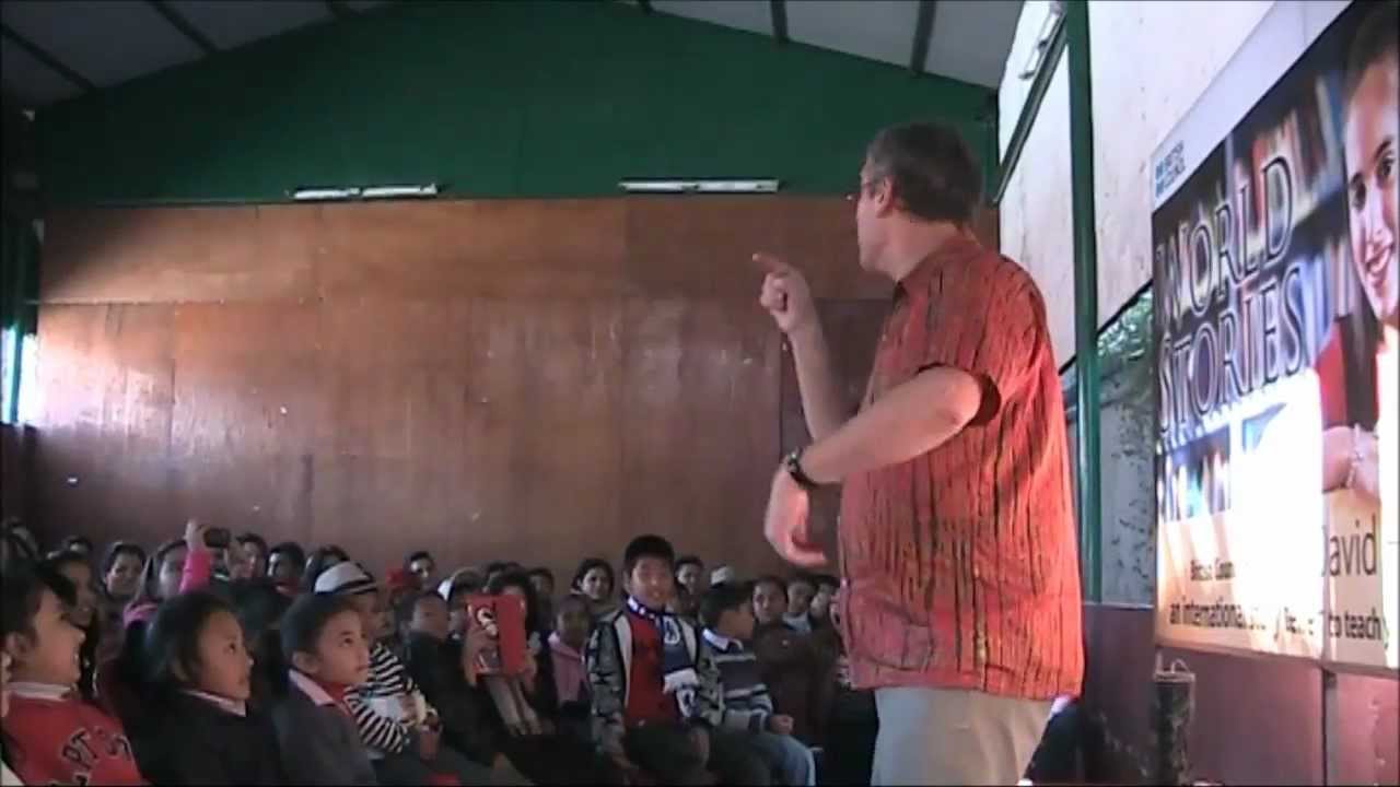 David Heathfield tells Lazy Jack, an English folk tale, in Nepal with The British Council