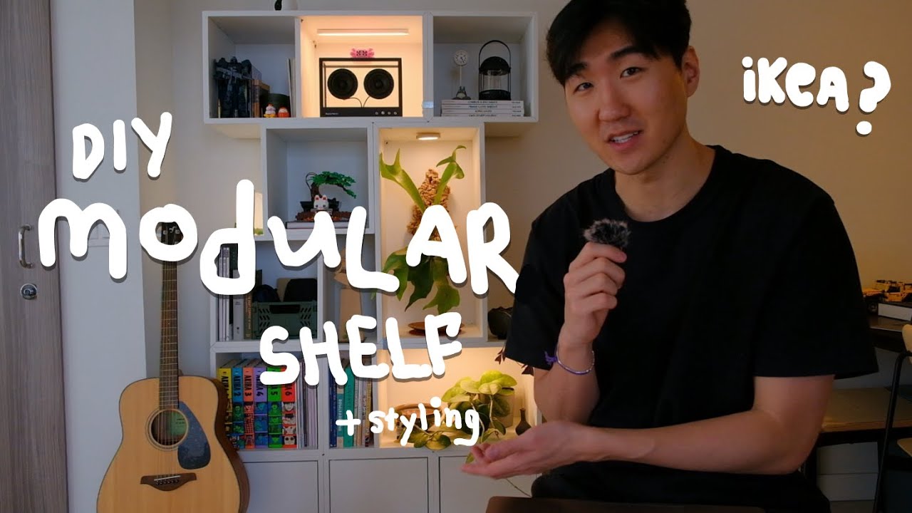DIY modular shelf tutorial | shelf styling tips, home decorating ideas + boy apartment makeover